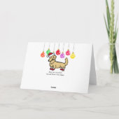 Longhaired Cream Dachshund Kerstmis Feestdagen Kaart (Achterkant)