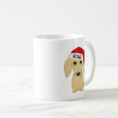 Longhaired Cream Dachshund Santa Dog Custom Koffiemok (Voorkant rechts)