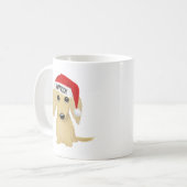 Longhaired Cream Dachshund Santa Dog Custom Koffiemok (Voorkant links)