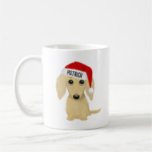 Longhaired Cream Dachshund Santa Dog Custom
