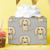 Longhaired crème tachshund patroon | Schattigee ho Cadeaupapier