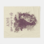Longhaired Dachshund Custom Dog Name Fleece Deken (Voorkant (Horizontaal))