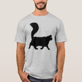 Longharing zwarte kat | Koel Kat T-shirt (Voorkant)