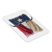 Longhorn Bull Skull Verdrietig Versleten Texas Vla Magneet (Rechterzijde)