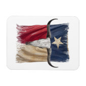 Longhorn Bull Skull Verdrietig Versleten Texas Vla Magneet (Horizontaal)