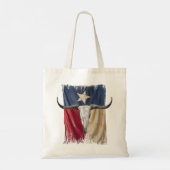 Longhorn Bull Skull Verdrietig Versleten Texas Vla Tote Bag (Achterkant)