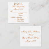 Longhorn Burnt Orange en Witte Response RSVP Kaart (Voorkant / Achterkant)