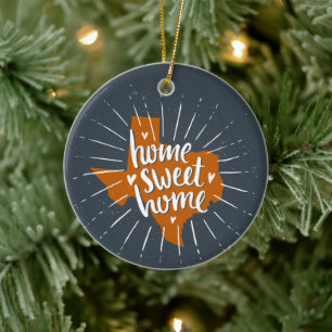 Longhorn Burnt Orange Home Sweet Home - Texas Keramisch Ornament
