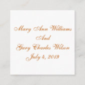 Longhorn Burnt Oranje en White Response RSVP-kaart Informatiekaartje (Achterkant)