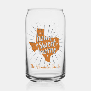 Longhorn Burnt Oranje Home Sweet Home - Texas Blikvorm Glas