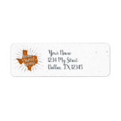Longhorn Burnt Oranje Home Sweet Home - Texas Etiket (Voorkant)
