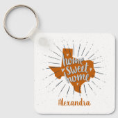 Longhorn Burnt Oranje Home Sweet Home Texas Keycha Sleutelhanger (Voorkant)