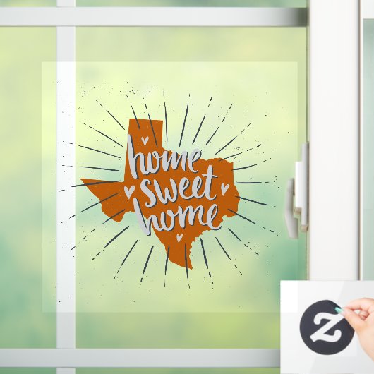 Longhorn Burnt Oranje Home Sweet Home Texas Raamsticker (Huis)