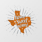 Longhorn Burnt Oranje Home Sweet Home Texas Raamsticker (Vel)