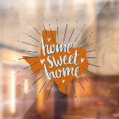 Longhorn Burnt Oranje Home Sweet Home Texas Raamsticker (Vel 2)