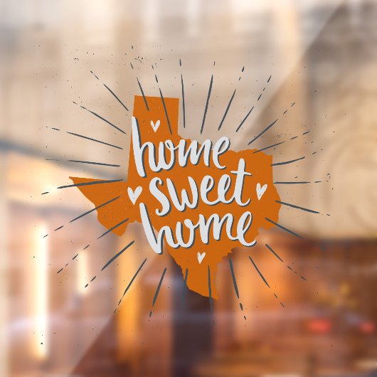 Longhorn Burnt Oranje Home Sweet Home Texas Raamsticker (Vel 2)