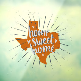 Longhorn Burnt Oranje Home Sweet Home Texas Raamsticker
