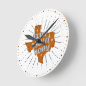 Longhorn Burnt Oranje Home Sweet Home - Texas Ronde Klok (Hoek)