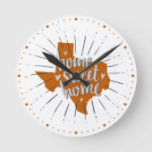 Longhorn Burnt Oranje Home Sweet Home - Texas Ronde Klok (Voorkant)
