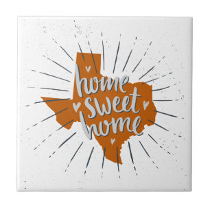 Longhorn Burnt Oranje Home Sweet Home - Texas Tegeltje