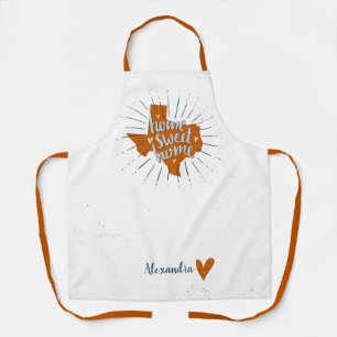 Longhorn Burnt Sinaasappel Home Sweet Home Texas Schort