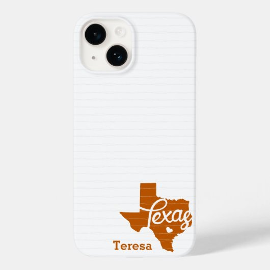Longhorn Burnt Sinaasappel Texas Heart Case-Mate iPhone Case (Achterkant)
