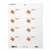 Longhorn Burnt Sinaasappel Texas Heart Label (Full Sheet)