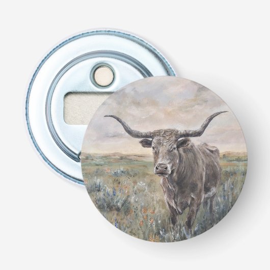 "Longhorn" Button Flesopener (Voorkant)