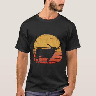 Longhorn Cattle Retro Texas Koe Herd  Texan T-shirt