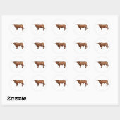 Longhorn Cattle Ronde Sticker (Vel)