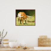 Longhorn Cattle Texas Poster (Keuken)