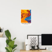 Longhorn Cavern State Park Texas Retro  Poster (Thuiskantoor)