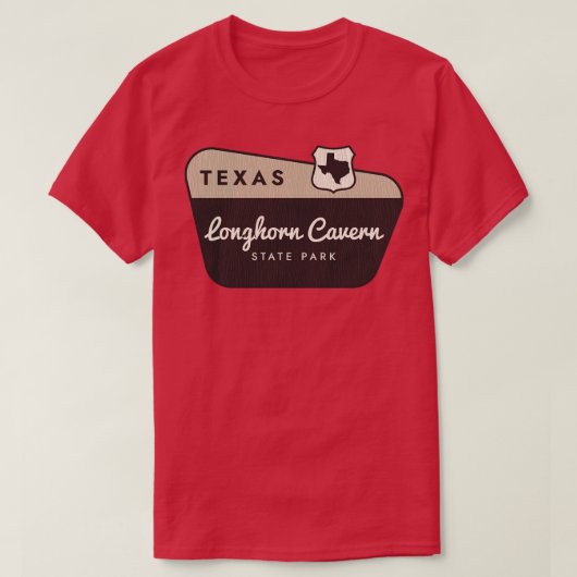 Longhorn Cavern State Park Texas Welkomstbord T-shirt (Design voorkant)