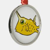 Longhorn Cowfish Metalen Ornament (Rechts)