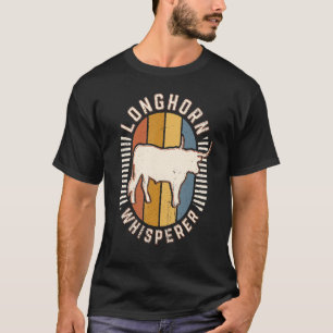 Longhorn Fluisteraar Vintage Klassieke Retro Diere T-shirt