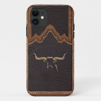 Longhorn Foto Faux Leather Tough iPhone 5/5S
