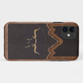Longhorn Foto Faux Leather Tough iPhone 5/5S Case-Mate iPhone Case (Achterkant (horizontaal))