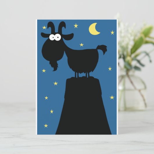 Longhorn Goat Invitations Kaart (Staand voorkant)