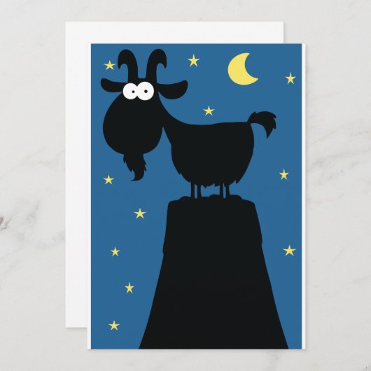 Longhorn Goat Invitations Kaart (Voorkant / Achterkant)