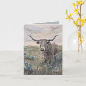 "Longhorn" handgeschilderd Kaart (Gele Bloem)
