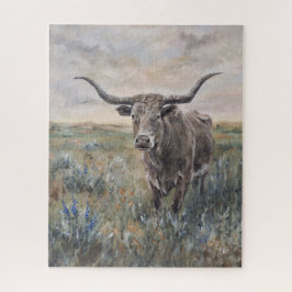 "Longhorn" handgeschilderd Legpuzzel