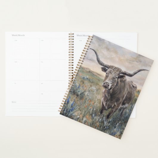 "Longhorn" handgeschilderd Planner (Display)
