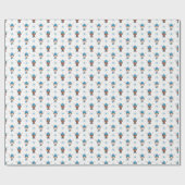 Longhorn in helderblauw ski-Pet en sjaalpatroon Cadeaupapier (Vlak)