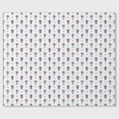 Longhorn in Paarse ski-Pet en sjaalpatroon Cadeaupapier (Vlak)