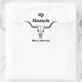 Longhorn, K1 Ranch, Maui, Hawaï Ronde Sticker (Tas)