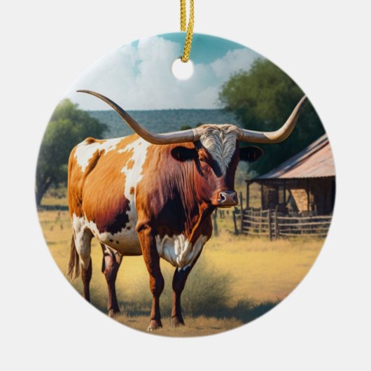 Longhorn Keramisch Ornament (Voorkant)