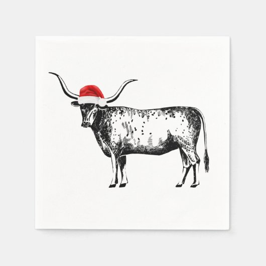 Longhorn kerstservet servet (Voorkant)