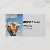 Longhorn koe Blue Sky Rustiek Land Visitekaartje (Achterkant)