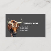 Longhorn koe Fotokunst houtskool grijs Visitekaartje (Achterkant)