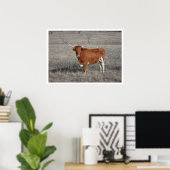 Longhorn Koe in pasta Poster (Thuiskantoor)